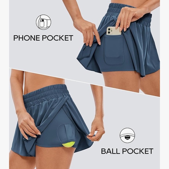 CRZ YOGA 2 in 1 Flowy Running Shorts- Stelindigo - Picture 4 of 6